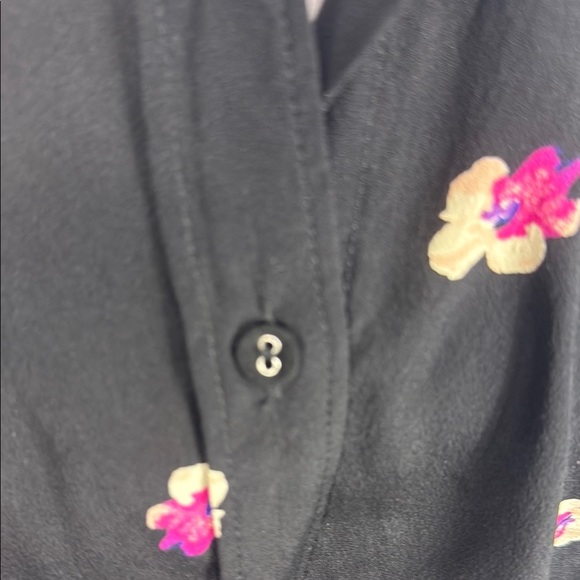 Rebecca Taylor Floriana Stretch Floral Button Up Blouse Size 6 - Picture 7 of 10